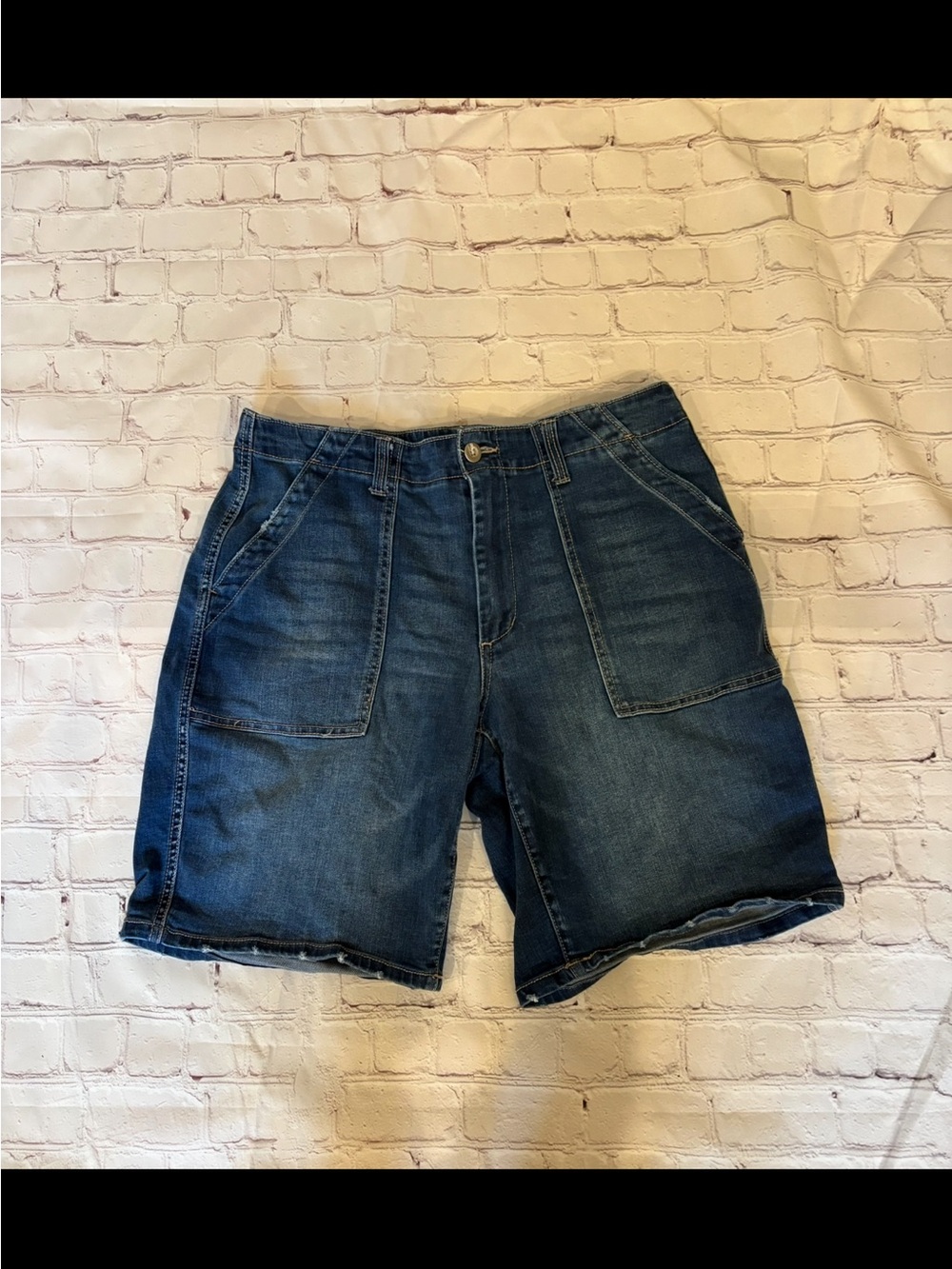 Time and Tru  Dark Blue Denim Utility Shorts